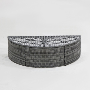 Artex Dong Thap Lit de soleil d'extérieur avec coussin et parapluie en rotin gris tissé à la main sur cadre en acier - Product Image 6