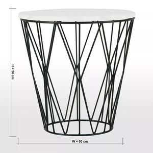 Meubles de Maison Salon Chambre à coucher Design de Luxe Amovible Blanc Dessus Rond Noir Métal Table d'appoint Table basse - Product Image 5