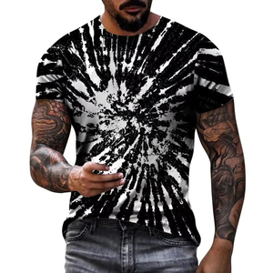 เสื้อยืดแขนสั้นพิมพ์ลายไทไดสีดำขาว ปี 2026 สำหรับทุกเพศ สวมใส่สบายๆ - Product Image 4