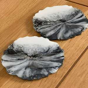 Unique resin <b>coaster</b> set with <b>crystal</b> shimmer layers handmade epoxy mats perfect for stylish home decor and thoughtful gifts - Product Image 3