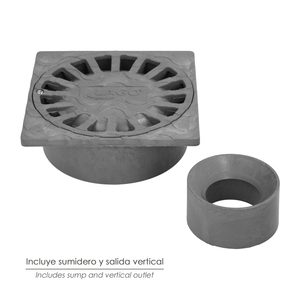 Siphon de vidange en PVC 25x25 cm. Sortie 0/ 90 / 110 mm. - Product Image 4