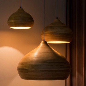 Entrance chandelier <b>hallway</b> hanging <b>lights</b> easyfit pendant lampshade bamboo spun <b>ceiling</b> lamps from top factory - Product Image 5