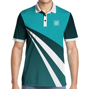 Polo décontracté à manches courtes imprimé polyester confortable à séchage rapide pour hommes d'été de haute qualité - Product Image 2