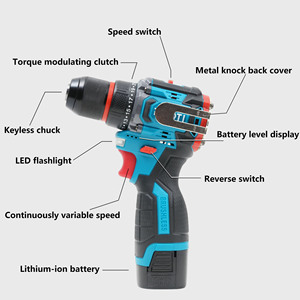 Set Trapano Elettrico Senza Fili BIYOTI 16.8V, Kit Combo di Utensili Elettrici con <span class=keywords><strong>Avvitatore</strong></span> a Impatto Brushless e Batteria - Product Image 5