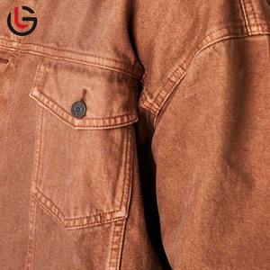 Chaqueta vaquera Vintage de algodón 100% con diseño personalizado de alta calidad, chaqueta vaquera con estampado de retazos y etiqueta lavada - Product Image 6