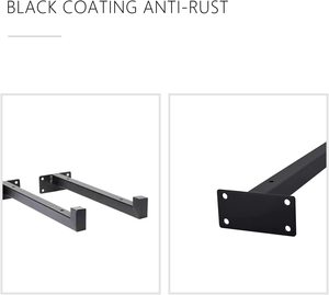 Support flottant en métal robuste support mural en forme de T support flottant support d'étagère en métal noir - Product Image 3