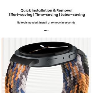 Bracelet de montre pour Samsung Galaxy Watch 8 40mm 44mm Bracelet magnétique en nylon tressé Bracelet intelligent réglable pour les amateurs de fitness - Product Image 3