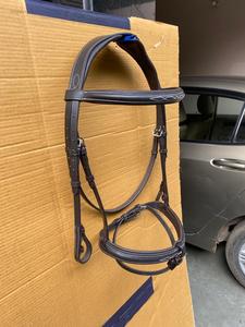 Brida de caballo anatómica ecuestre doble para la nariz, cuero cómodo para carreras y montar, costura elegante, espectáculo de salto - Product Image 4