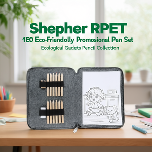 Set di Penne Promozionali Ecologiche Shepher in RPET, Collezione di Gadget Ecologici - Product Image 3
