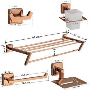 Niko 304 Grade Stainless Steel <b>Bathroom</b> Accessories Antique Brass Napkin Holder/<b>Towel</b> Hanger and Ring for Kitchen Use - Product Image 5