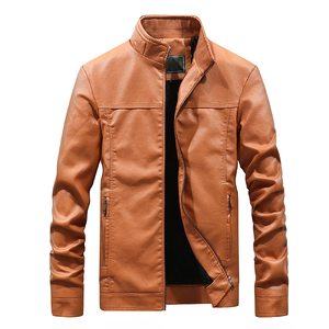 Chaqueta de Cuero PU Estilo Bomber para Hombre, la Mejor Calidad, Ropa Casual / Chaquetas de Cuero para Motocicleta con Bolsillos Delanteros - Product Image 2