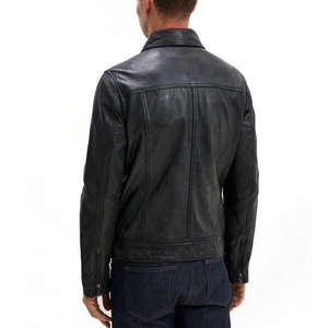 Chaqueta de Cuero para Motociclista con Diseño de Cremallera para Hombre - Product Image 5