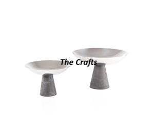 Bol de service de qualité supérieure en acier inoxydable couleur argent, forme ovale, bol à chocolat avec support design - Product Image 6