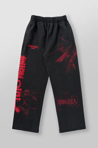 Nuevos pantalones de chándal informales para hombre Gym Fitness Stretch Collaboration Anime Cool Jogger Washed Cotton Terry Printed Pantalones de pierna ancha - Product Image 2