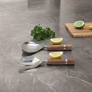 Serveur à salade en acier inoxydable plaqué argent poli, cuillère à salade en acier inoxydable, poignée unique, fabrication artisanale, écologique - Product Image 5