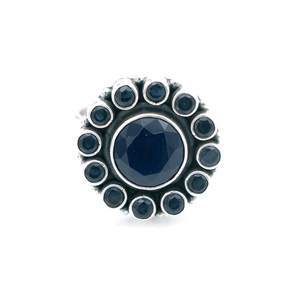 Bague de mariage réglable en argent sterling 925 avec saphir bleu naturel pour femme, cadeau d'anniversaire R0159-GS - Product Image 1