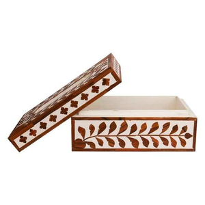 Classic Bone Inlay Luxury Handmade Tissue Box <b>Natural</b> Black White Color Customized Size Color <b>Best</b> Home Decor SANIYA HANDICRAFT - Product Image 1
