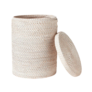Natural Cylindered Natural Rattan Laundry <b>Basket</b> <b>With</b> Elegant <b>Lid</b> For Home & Bedroom Storage, Wholesale Home Decor From Vietnam - Product Image 2