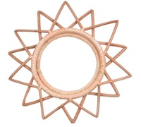 Miroirs muraux rustiques faits à la main en rotin, en gros et à prix abordable, pour la décoration de chambre d'enfant ou de crèche, au design naturel