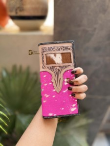 Nouveau Designer hommes Long portefeuille élégant métallique peau de vache fourrure cuir RFID usiné à la main sculpture porte-monnaie cadeau lui doublure en Nylon - Product Image 3