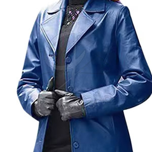 เสื้อคลุมยาวถึงข้อเท้าเอวเข้ารูปกันลม100% เสื้อโค้ทหนังกลับสำหรับผู้หญิงติดป้ายยี่ห้อเอกชน - Product Image 4