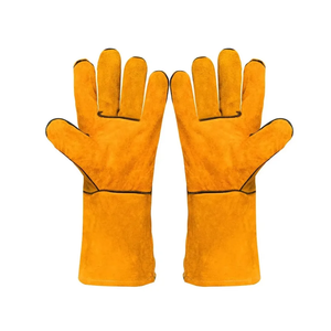 Gants de soudage en cuir de vache, respirants, résistants aux hautes températures, gants de sécurité anti-brûlure pour l'extérieur - Product Image 1