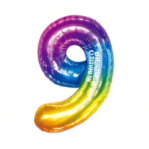 Palloncino Numero 9 Multicolore 80cm per Decorazioni Festa - Product Image 2