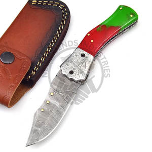 Portable Hand Forged Damascus Steel Folding Knife Pocket Knife Outdoor Hunting & <b>Camping</b> Knife ODM Customizable Gift for Men - Product Image 5