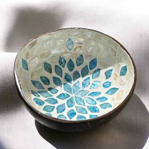 Bol décoratif artisanal à succès avec incrustation de nacre, prix d'usine bon marché, bols en coquille de coco MOP - Product Image 3