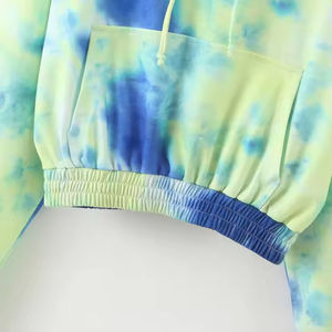 Sweat à capuche Tie Dye pour femmes, grande taille, logo personnalisé, polaire multicolore, long sweat-shirt de sport léger XS à XXL - Product Image 5