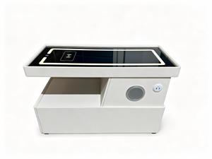 Tempered glass top nightstand Nightstand with combination lock 1 drawer <b>bedside</b> <b>table</b> Bedroom furniture nightstand - Product Image 3