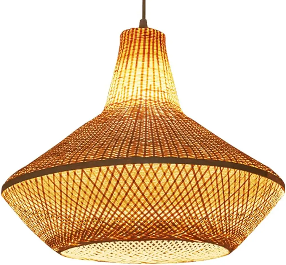 100% kap lampu rotan India Handwoven rotan kap lampu gantung bambu penutup cahaya dengan harga grosir