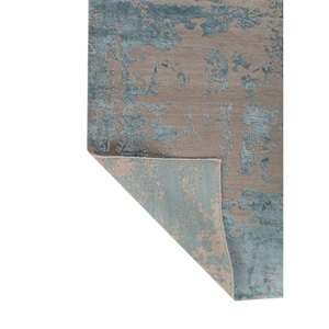 Alfombra Rectangular de Lana y Seda de Bambú Tejida a Mano en Gris y Negro, Diseño Abstracto para el Hogar o el Pasillo de Adolescentes, Modelo 3D-Esk-431 - Product Image 5