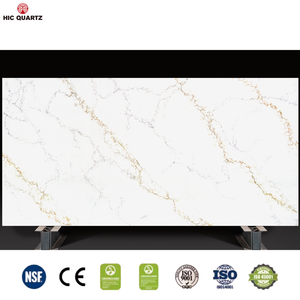 ควอตซ์เทียมแผ่นใหญ่ทนทานเคาน์เตอร์ครัวสีขาวเป็นมิตรกับสิ่งแวดล้อมพื้น/โต๊ะรับประกัน5ปี - Product Image 2