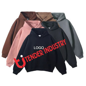 Sudaderas con capucha de gran tamaño Vintage de alta calidad para hombre, ropa de calle tejida con estampado frontal, forro de otoño e invierno - Product Image 4