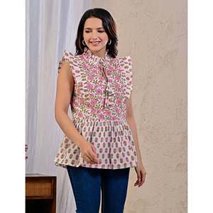 Top Informal de Algodón Estampado Blanco Jaal - Product Image 3