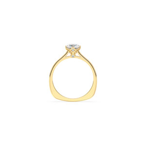 Bague REYES Solitaire en argent sterling 925 avec moissanite ronde de 0,94 carat, halo caché, plaqué or jaune 14 carats et rhodié - Product Image 6