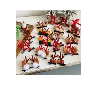 Cute Deer Horn X-mas Hairclips Hair Accessories Party Jewelry Elk Hairpins Bell Hair Clip Antler Christmas Headbands For Women