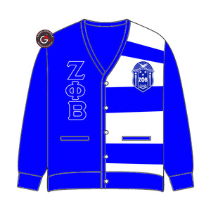 Cárdigans Acrílicos para Mujer con Bordado Zeta Phi Beta Finer |   Suéter Cárdigan Personalizado Bordado de la Hermandad ZOB para Mujer - Product Image 6
