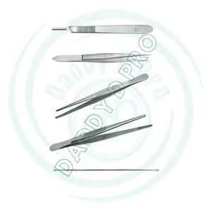 Ensemble d'instruments de chirurgie mineure DADDY D PRO CE ISO, acier inoxydable, porte-aiguilles, pinces, ciseaux, kit manuel réutilisable pour - Product Image 6