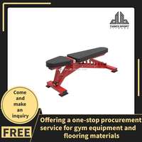 Banc plat multifonctionnel réglable pour entraînement en salle de sport, équipement de musculation en acier durable
