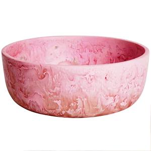 Tazón Redondo Poco Profundo de Resina con Acabado Brillante en Marrón Oscuro y Blanco, Vajilla Decorativa Hecha a Mano para la Mesa de Cocina, Origen Indio - Product Image 2