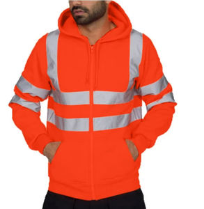 Veste de construction matelassée à capuche High Street d'hiver de haute qualité haute visibilité réfléchissante imperméable écologique pour l'extérieur - Product Image 1