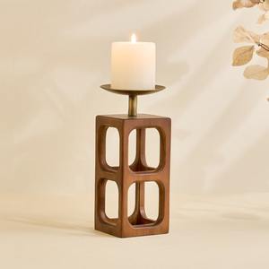Wooden Six Column <b>Candle</b> <b>Holder</b> Suitable For Home Decor Table Centerpiece And Festive Lighting Handcrafted From India - Product Image 3