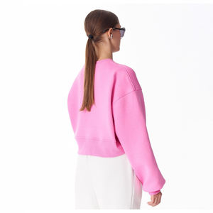 เสื้อครอปแขนยาวสำหรับผู้หญิงเสื้อฮู้ดและสเวตเชิ้ตสไตล์สตรีท GSM คุณภาพสูง - Product Image 5