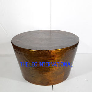 Table basse tambour au design martelé, prix d'usine, style moderne, en métal et aluminium de haute qualité, mobilier de bureau et d'hôtel - Product Image 5
