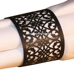 Bonne Qualité Blanc Enduit Métal Serviette Anneaux Forme Ronde pour Mariage Dîner Table Décor Porte-Serviettes - Product Image 3