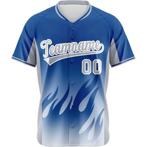 Camiseta de béisbol con gráfico de sublimación personalizada, camiseta de softbol con botones, tela de malla, equipo de ajuste juvenil, aparejos bordados, Sarga de EE. UU. - Product Image 4