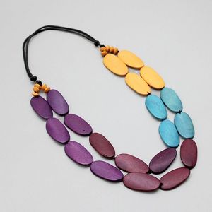 Trendy High Quality Luxury Designer Hot Selling Fashion Jewelry Wood & Resin <b>Necklace</b> Set Bracelet Earring Jewelry for Women - Product Image 3