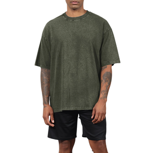 T-shirt vintage à logo personnalisé pour hommes, T-shirt blanc délavé à l'acide de grande taille pour les chemises audacieuses de style streatwear urbain pour hommes - Product Image 1